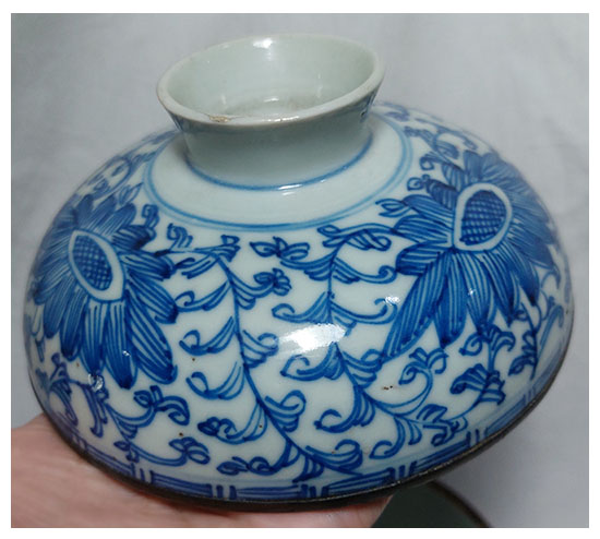 โถซุปกระเบื้องเคลือบลายคราม งานเก่า