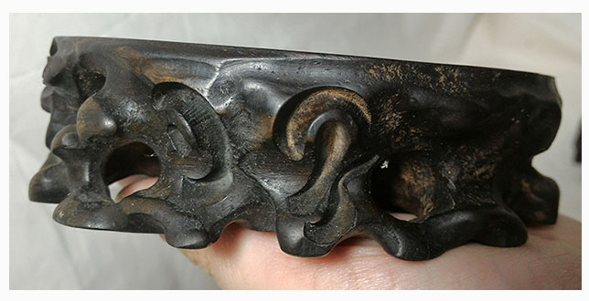 ฐานหรือกี๋ไม้สไตล์จีน ทรงรากไม้ ทรงกลม