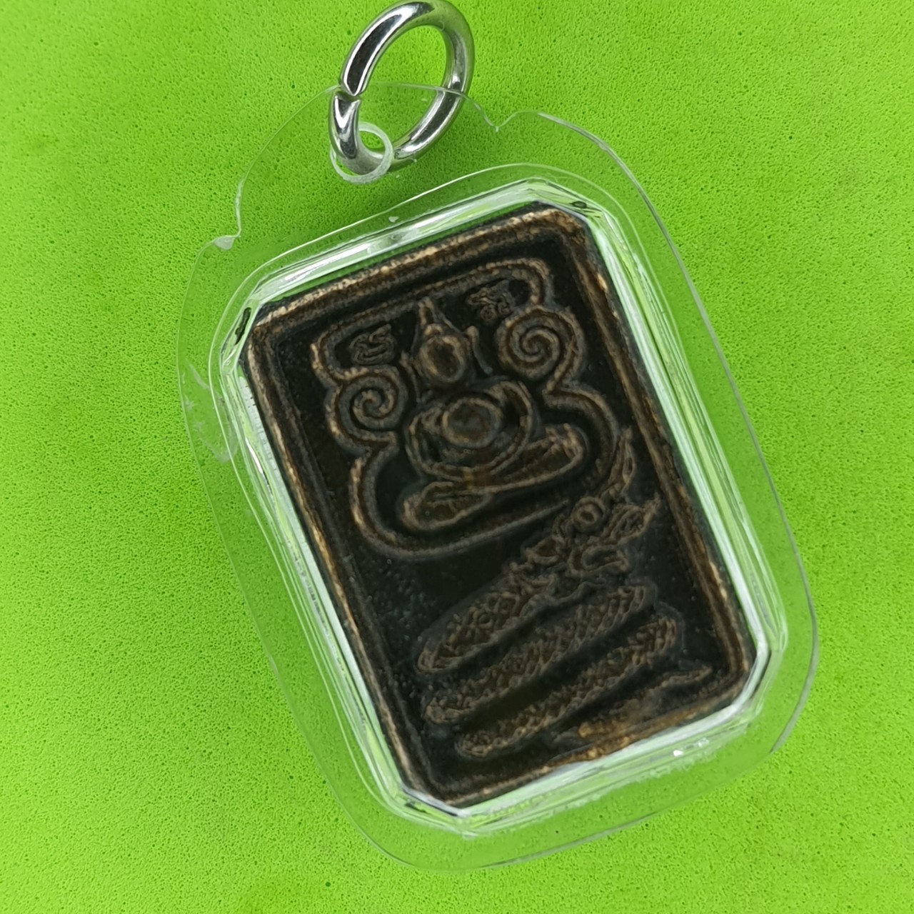 พระเครื่อง พระปางสมาธิ ทรงนาคราช สีดำทำเก่า เลี่ยมกรอบ รุ่น อำนาจ เมตตา แคล้วคลาด ไม่จน พระแท้ พระปางสมาธิแท้ จี้พระปางสมาธิ