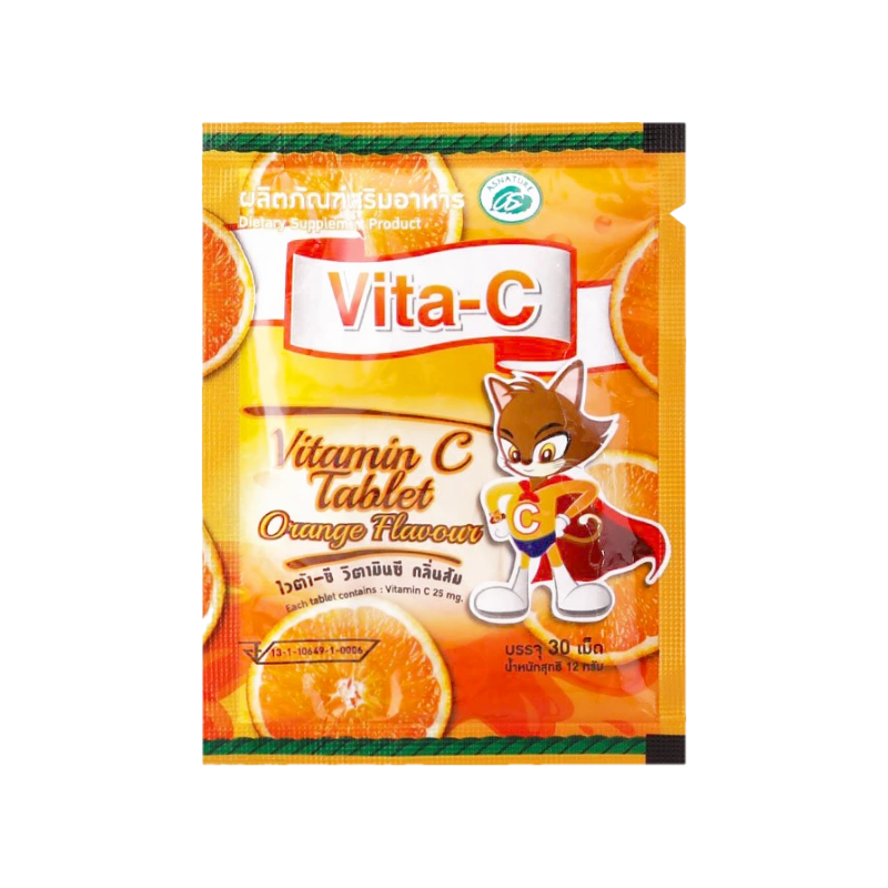 Vita-c วิตามินซีซองรสส้ม 30 เม็ด