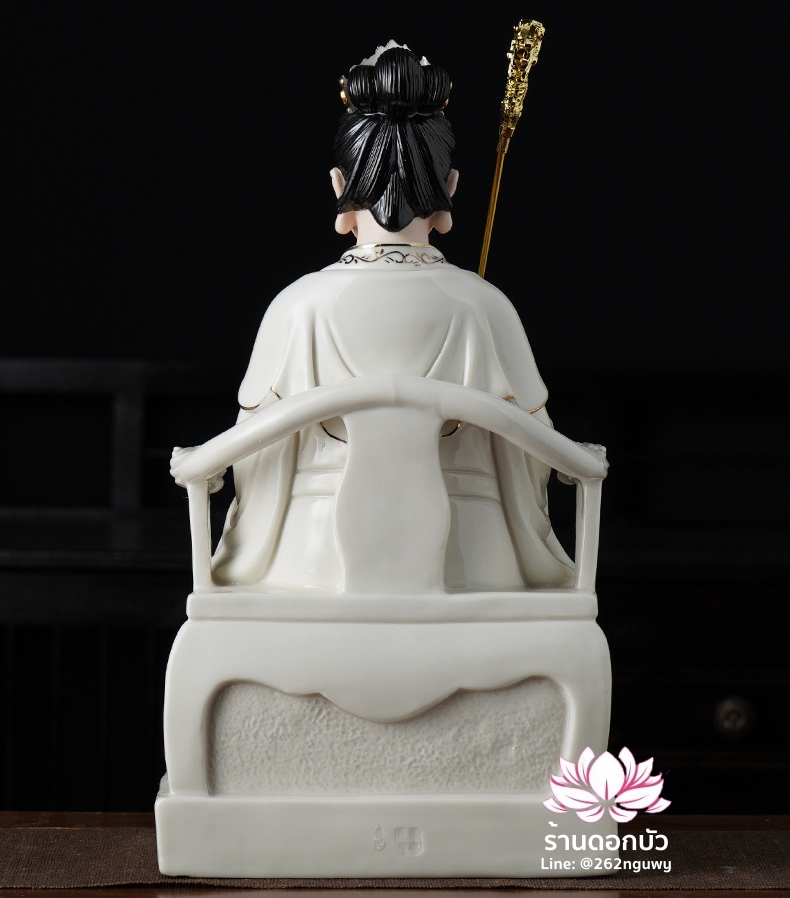 เง็กเซียนฮ่องเต้ หยกอ๋องส่องเต่ และพระนางซีหวังหมู่ กิมบ้อเนี่ยเนี้ย ประทับนั่งบัลลังก์มังกร ขนาด 12 นิ้ว