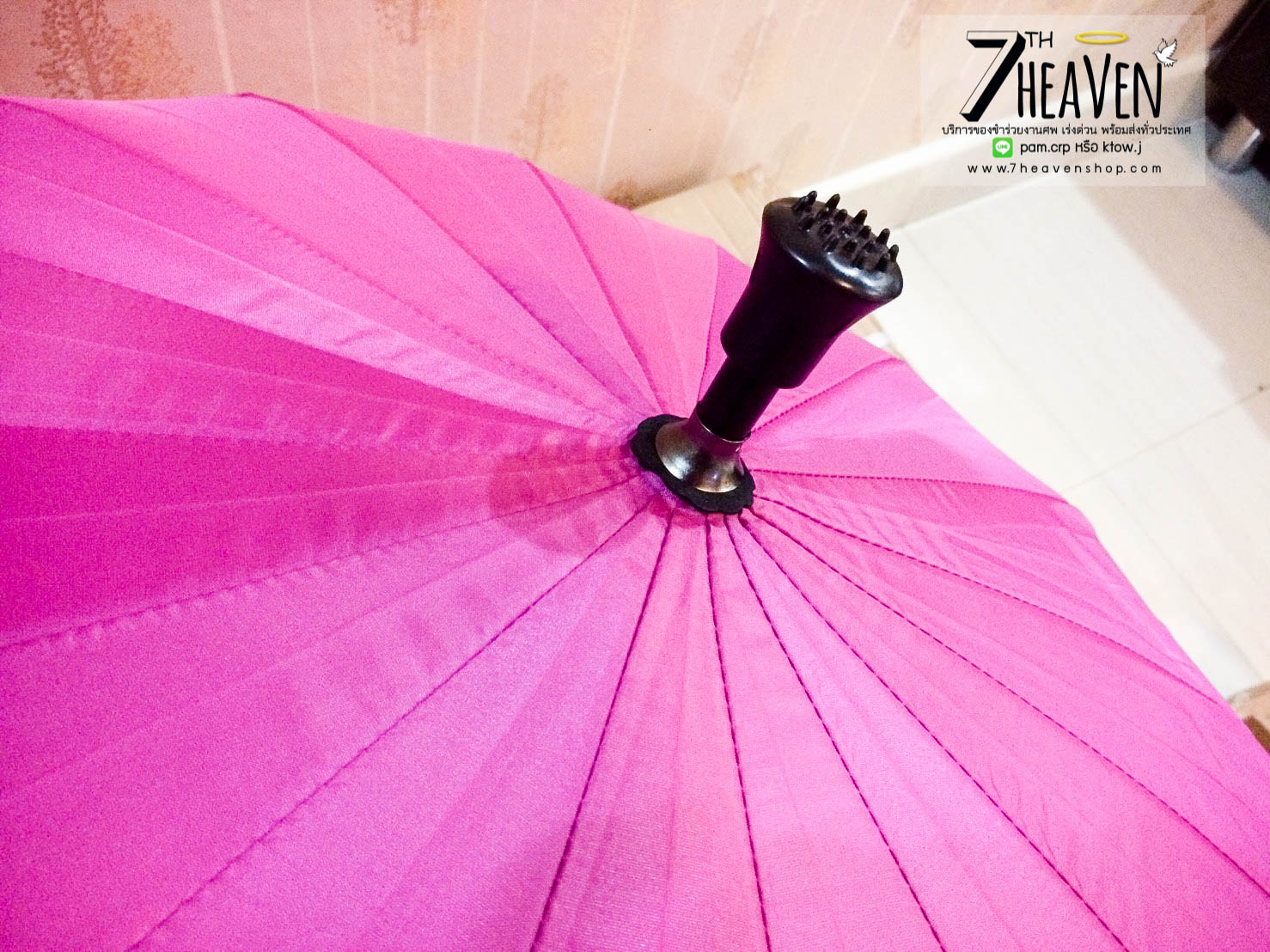 ของชำร่วยงานศพ ร่มไม้เท้า มียูวี (UV) คละสี