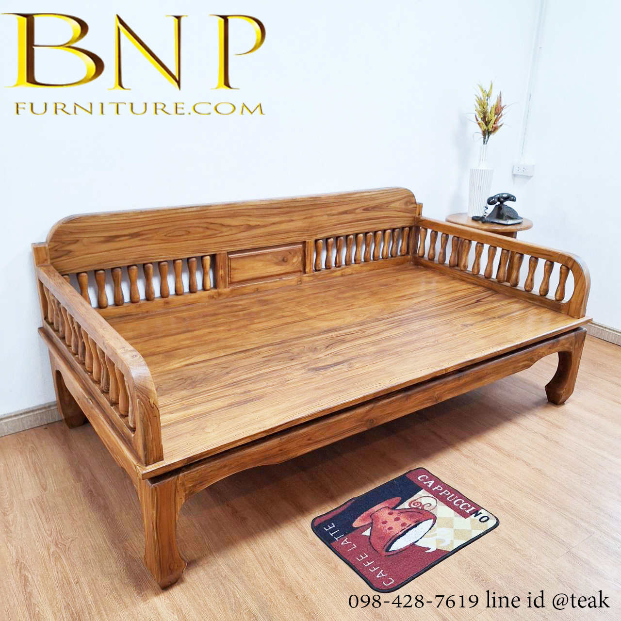 โซฟา 3.5 ฟุต ไม้สักทอง