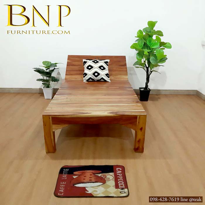 เตียงราคาถูกหัวยกได้ ( ไม้ประดู่ ) 1x2 ม. สูง 40 ซม.