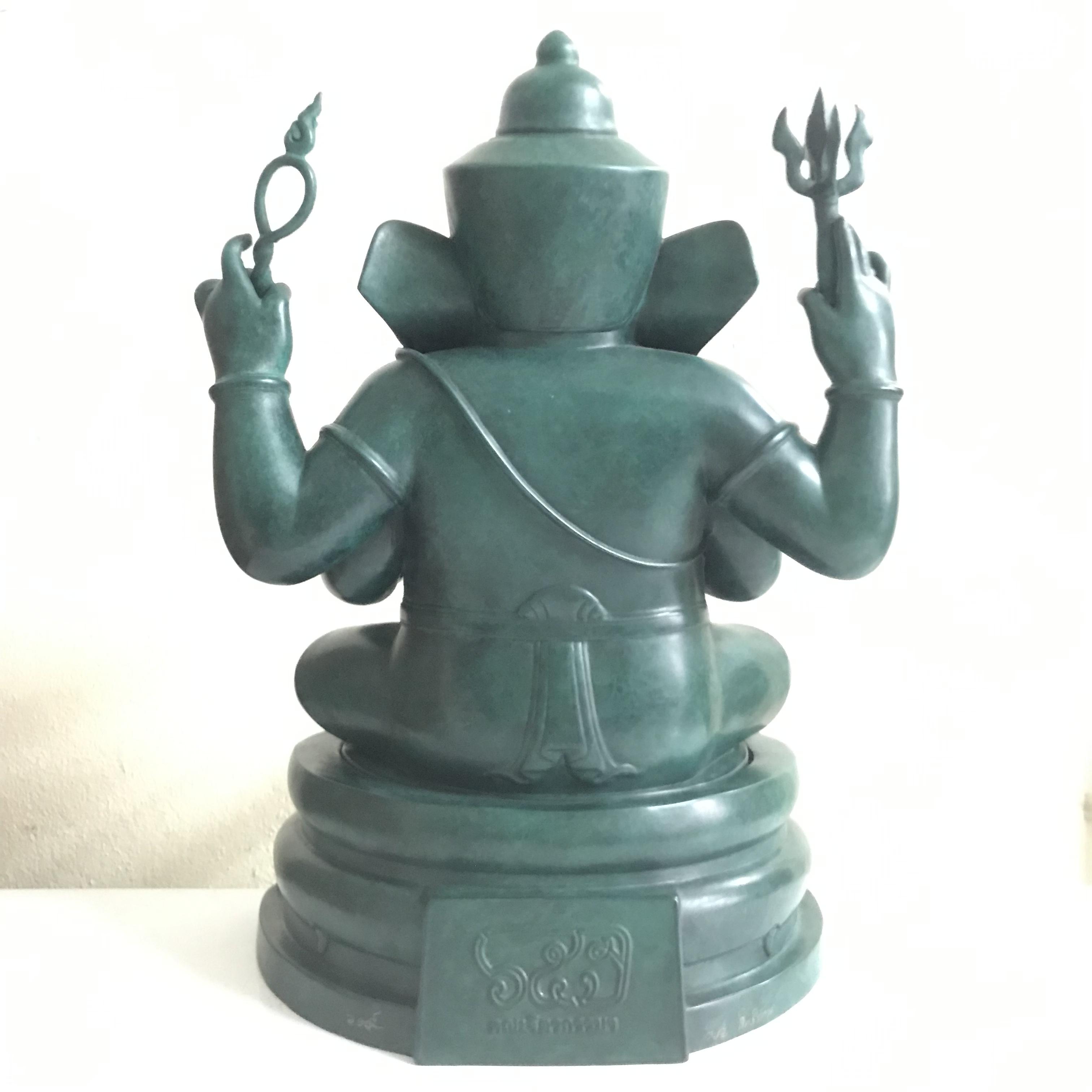 พระพิฆเนศวร 65 ปี คณะจิตรกรรม มหาวิทยาลัยศิลปากร ปี2551 ลอยองค์เนื้อสำริดขนาดหน้าตัก 9 นิ้ว(เนื้อสำริดเขียวพลาติน่า)