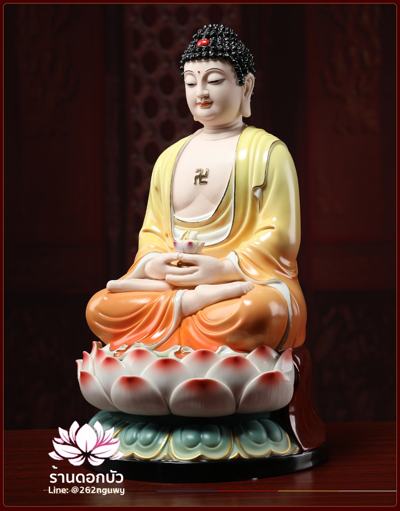 พระพุทธเจ้า (พระยูไล) พระโพธิสัตว์กวนอิม (กวนอิมผ่อสัก) พระมหาสถามปราปต์โพธิสัตว์ (ไต่ซีจี่ผ่อสัก) ขนาด 14 นิ้ว