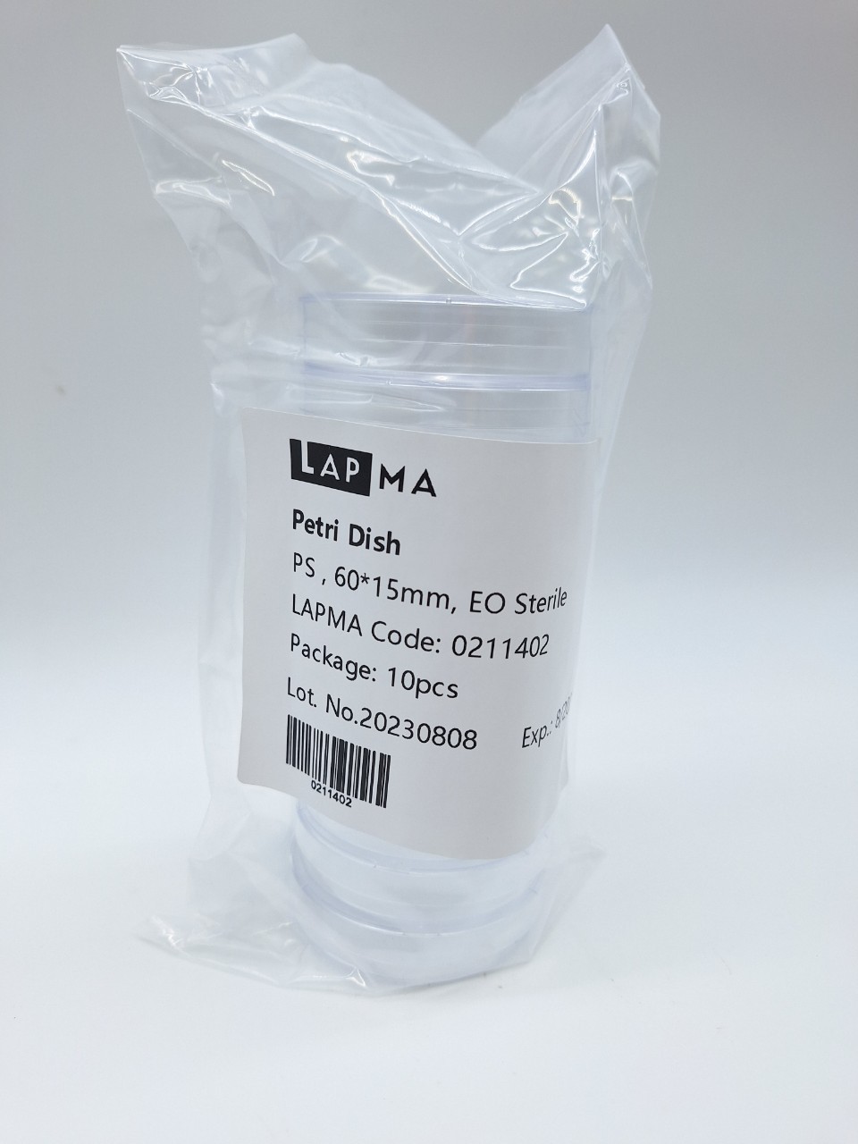 จานเพาะเชื้อ Petri dish ขนาด 90x15 mm / 60x15 mm. / 150x15 mm , พลาสติก LAPMA (ขายยกลัง)