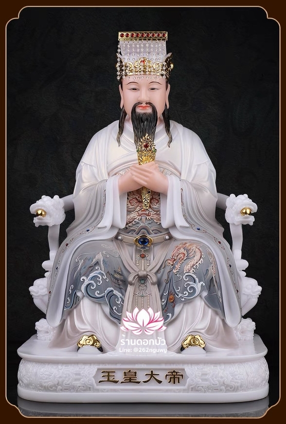 เง็กเซียนฮ่องเต้ หยกอ๋องส่องเต่ และ พระนางซีหวังหมู่ กิมบ้อเนี่ยเนี้ย งานหินอ่อนคุณภาพสูง ขนาด 12/16/19 นิ้ว