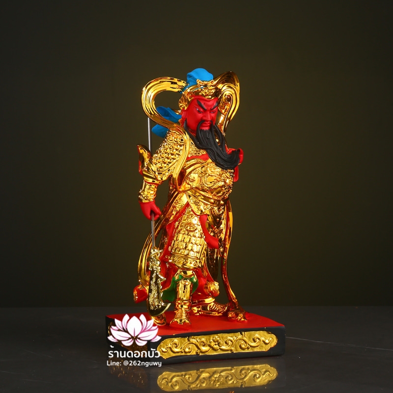 เทพเจ้ากวนอู และพระเวทโพธิสัตว์ (อุ่ยท้อผ่อสัก) งานเรซิ่น ขนาด 12 นิ้ว