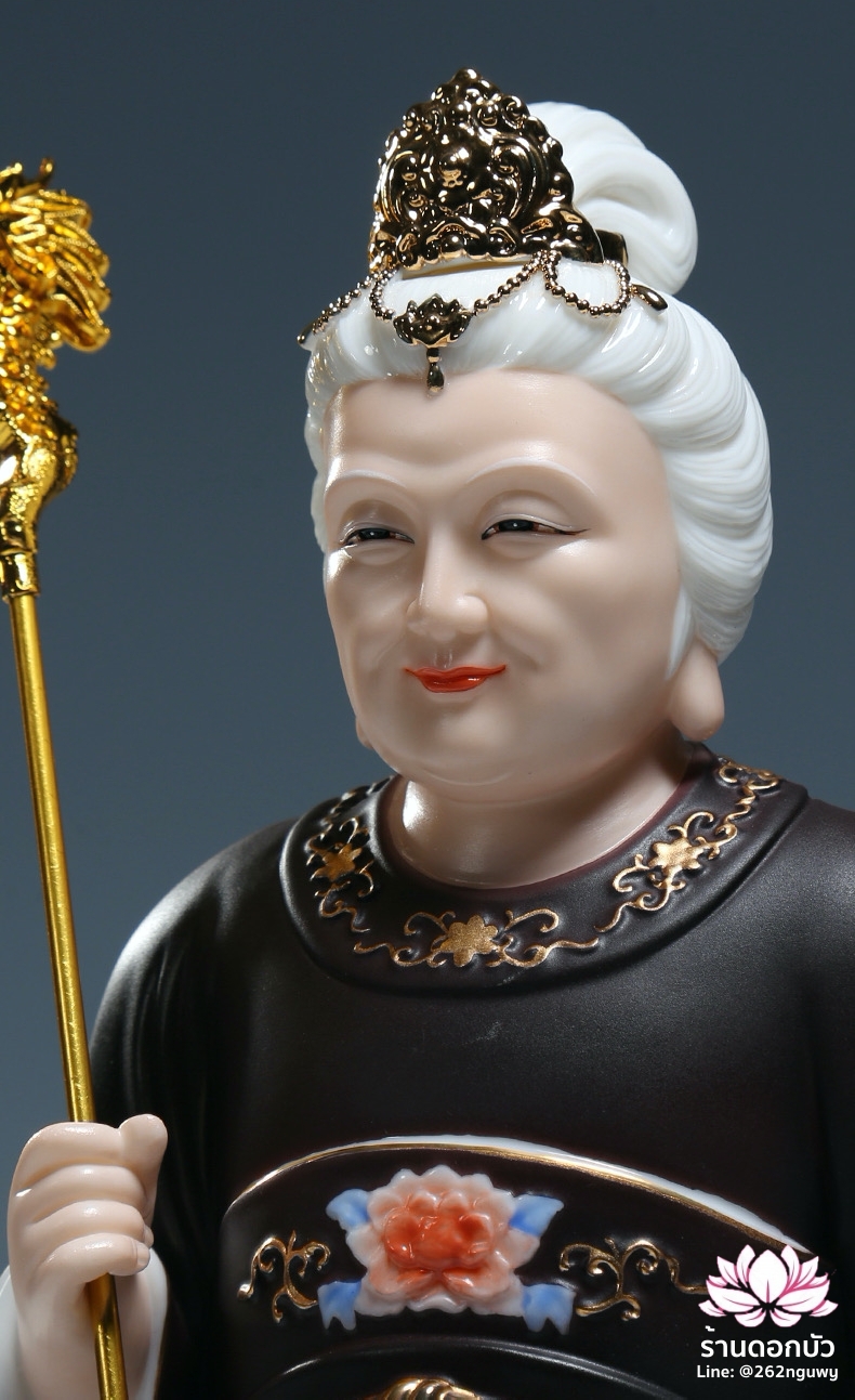 อ๋องโบ้เหนียวเหนียว กิมบ้อหงวนกุน หรือซีหวังหมู่ ปางประทับนั่งบัลลังก์บนภูเขาไท้ซาน ขนาด 12 นิ้ว