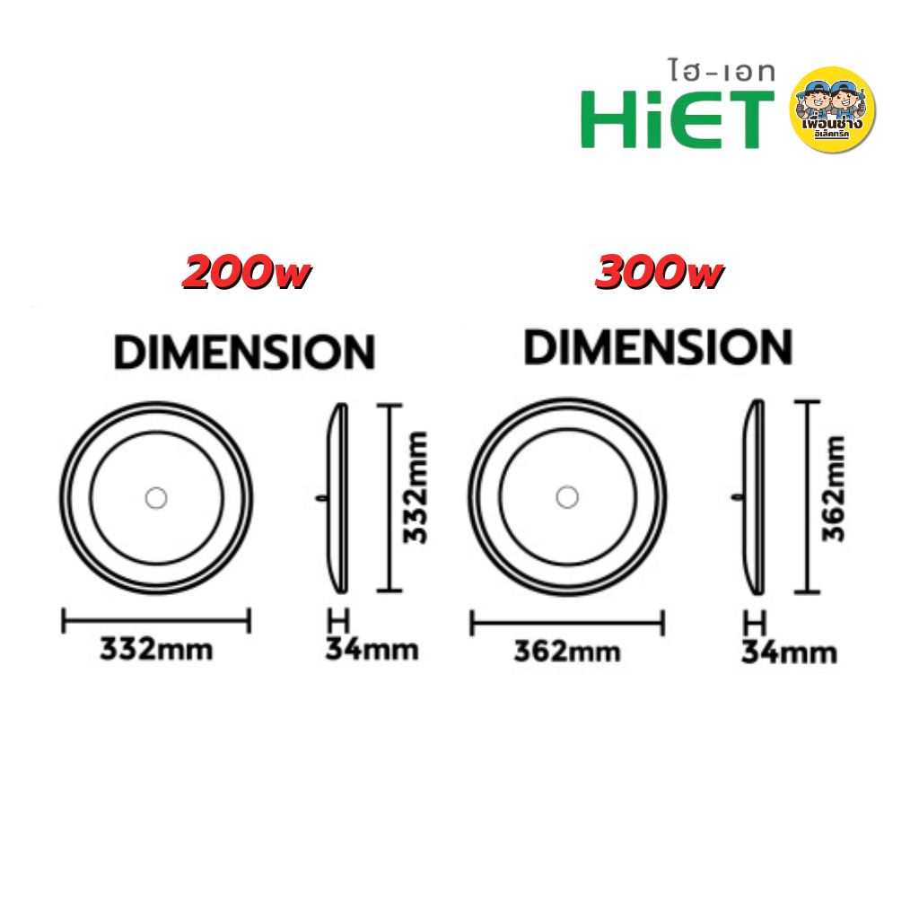 HiET โคมไฟไฮเบย์ LED UFO SLIM สลิม 200w 300w แอลอีดี โคมไฟ High Bay โคมไฮเบย์ ไฮเบย์ HighBay