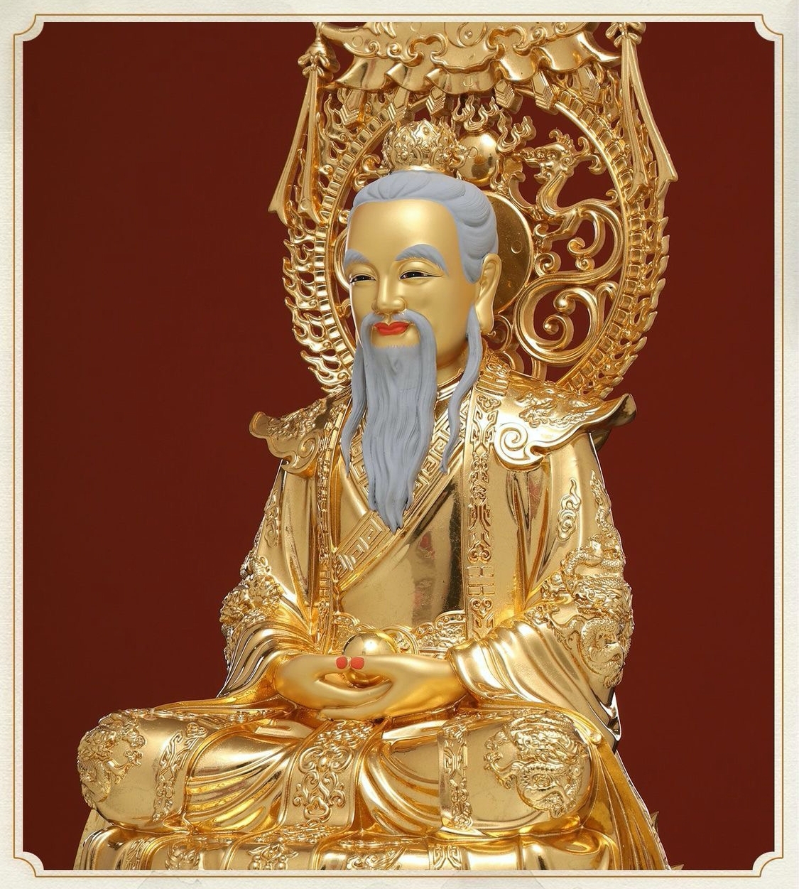 ซำเช้งเต๋าจ้อ โตเต็กเทียนจุน หรือไท่ส่องโล้กุ๊น หง่วนซี่เทียนจุน เล็งโป้เทียนจุน สีทอง งานเรซิ่น ขนาด 12/16/19/26 นิ้ว