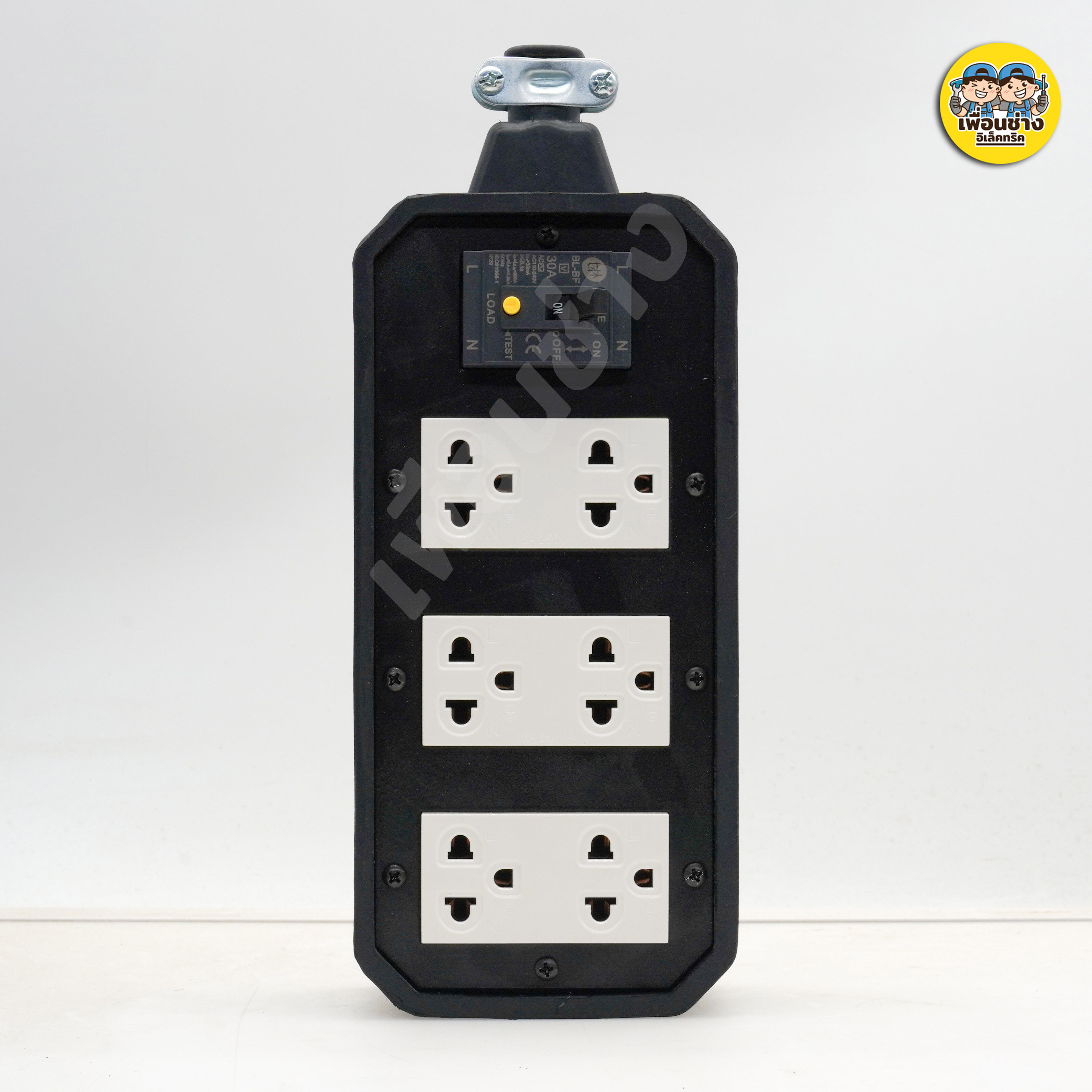 *ทำสาย* บล็อกยาง กันดูด กันรั่ว 4x8 RCCB พร้อมสาย 3x2.5 ยางพาราแท้ JPS เบรกเกอร์กันดูด ปลั๊กพ่วง shihlin