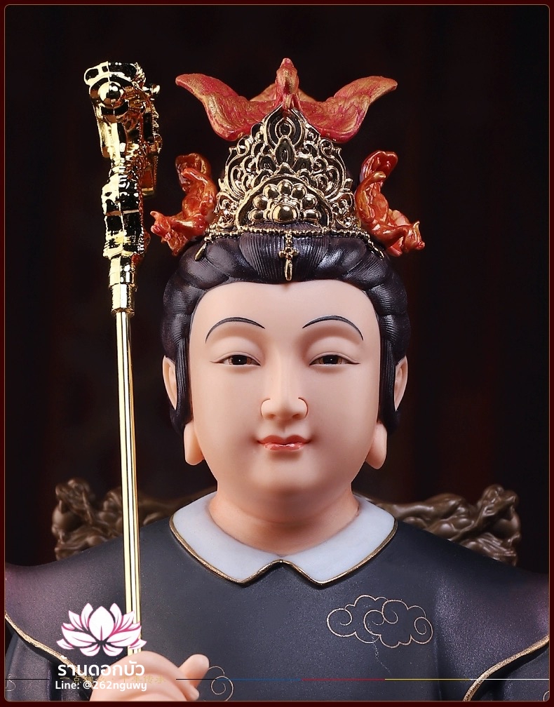 พระนางซีหวังหมู่ กิมบ้อเนี่ยเนี้ย ประทับนั่งบัลลังก์มังกรและสิงห์ คุณภาพพรีเมียม ขนาด 12 นิ้ว