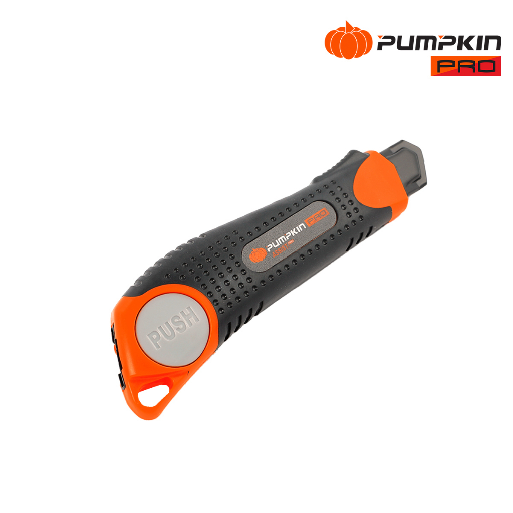 Pumpkin มีดคัตเตอร์ ORIGIN ใบมีดเลเซอร์ สีดำ SK4 รุ่น Push Lock คัตเตอร์ 13135 PTT-OG19P มีด พัมคิน ฟักทอง ใบมีด