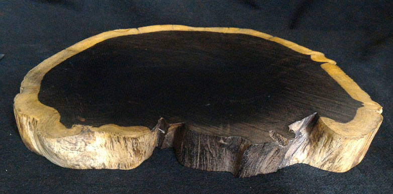 ฐานไม้มะเกลือ(African Ebony) หนา 3cm แบบที่1ตัดเว้า (ตัวอย่าง)