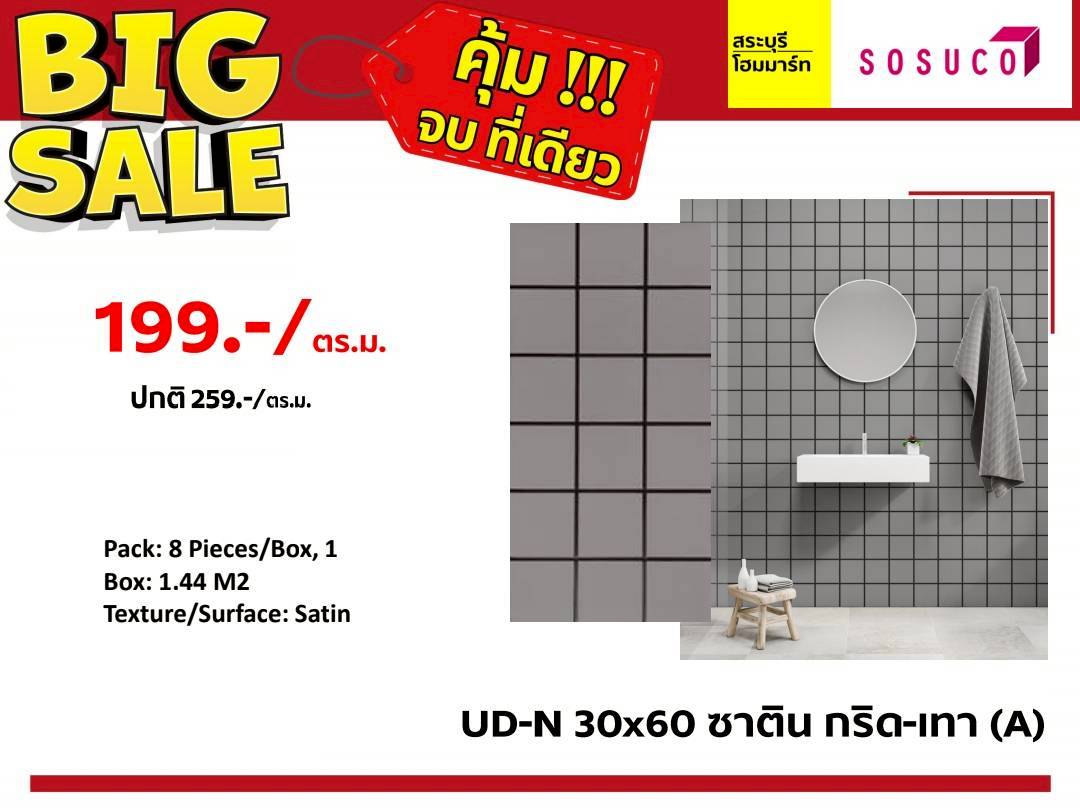 UD-N 30x60 ซาติน กริด-เทา (A)