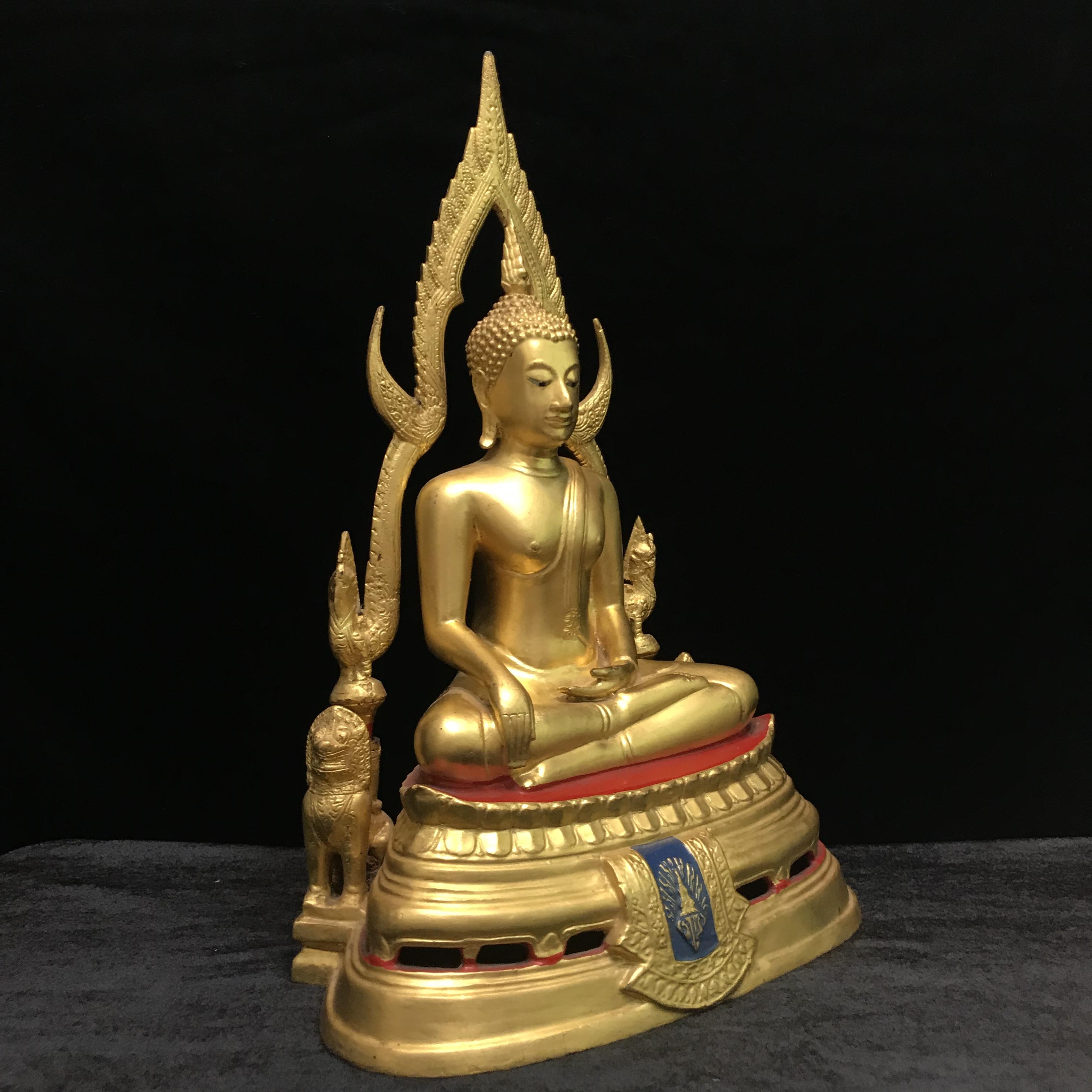 พระพุทธชินราช มวก วัดเบญจมบพิตร ปี 2519 หน้าตัก 5.9 นิ้ว หล่อดินไทย ปิดทองเดิม(ในหลวงรัชกาลที่9และราชินีเสด็จฯเททอง)