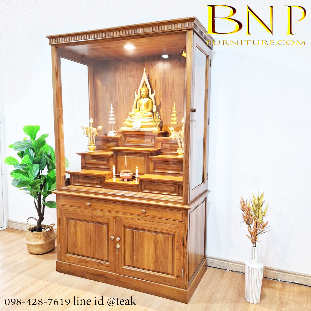 ตู้พระโมเดิร์นไม้สักทองรุ่นโมรอล moral