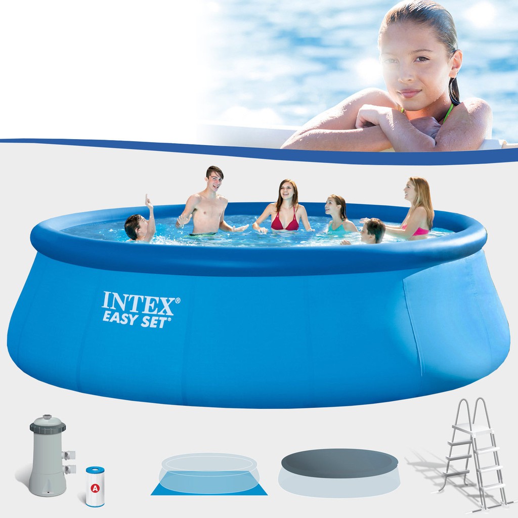 Intex 26168 สระ Easy Set ขนาด 15 ฟุตสูงพิเศษ 4.57 x 1.22 เมตร รุ่นใหม่ 2020