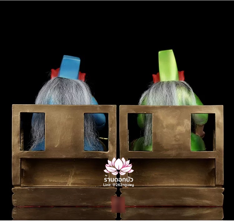 ชิดเอี๋ยโป๊ยเอี๋ย ตั่วแปะหยี่แปะ ยมฑูตขาวดำ ปางนั่งบัลลังก์ งานเรซิ่น ขนาด 12/16/19 นิ้ว