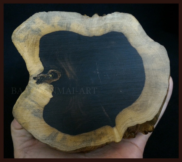 ฐานไม้มะเกลือ(African Ebony) หนา3cm แบบที่2(ตัวอย่าง)