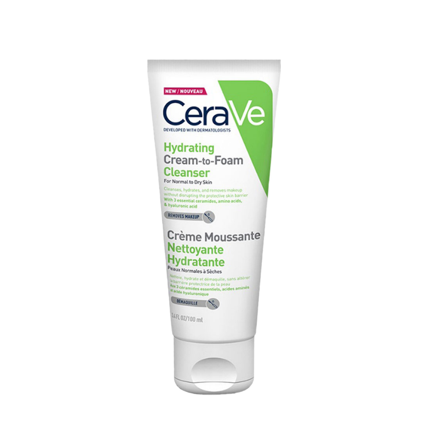 Cerave Hydrating cream-to-foam cleanser 100ml.