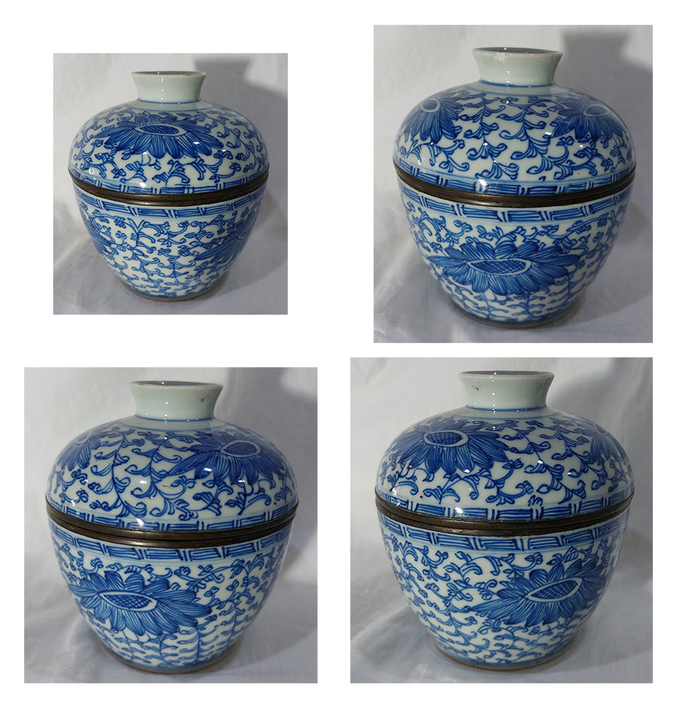 โถซุปกระเบื้องเคลือบลายคราม งานเก่า