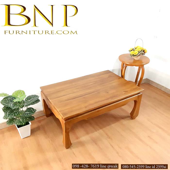 ตั่งนั่งไม้สักเเท้ 80x120x50 ซม.
