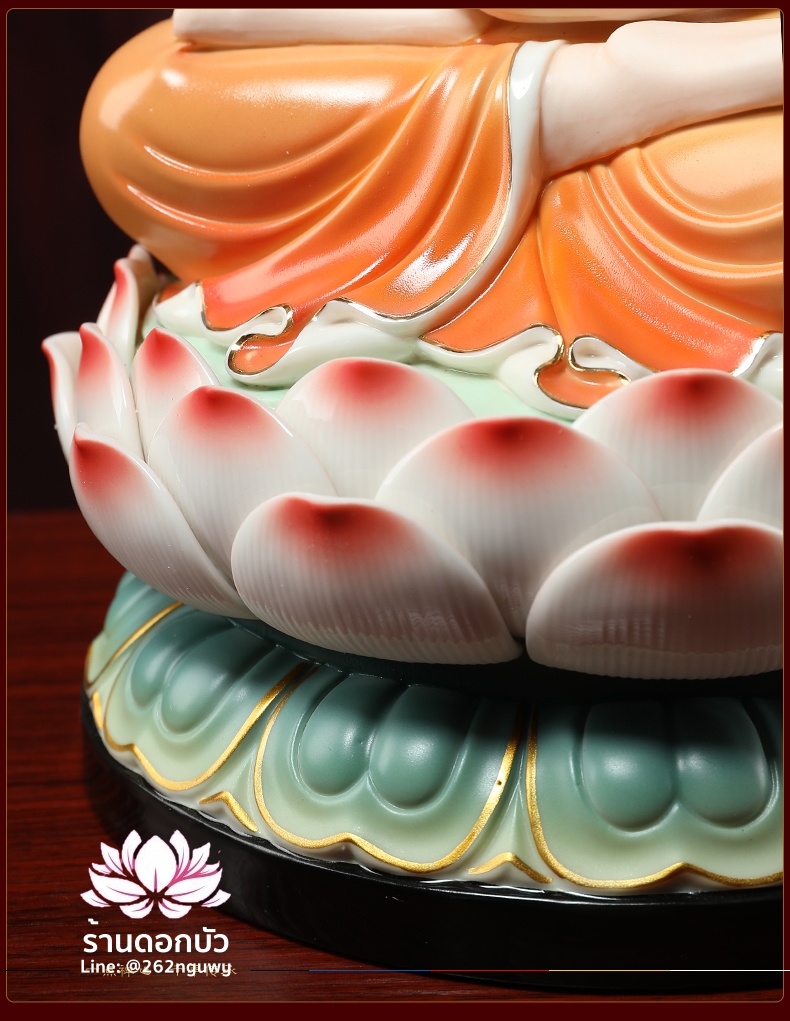 พระพุทธเจ้า (พระยูไล) พระโพธิสัตว์กวนอิม (กวนอิมผ่อสัก) พระมหาสถามปราปต์โพธิสัตว์ (ไต่ซีจี่ผ่อสัก) ขนาด 14 นิ้ว