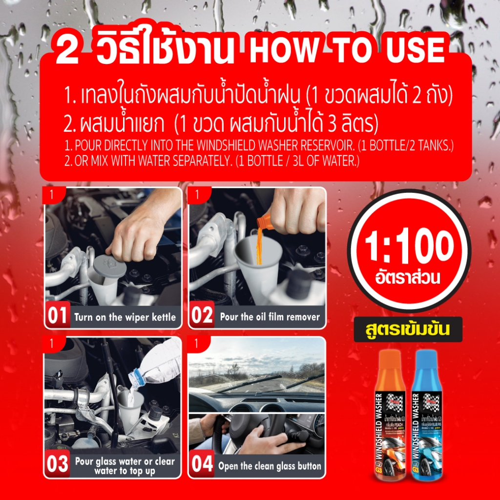 Sumo น้ำยาที่ปัดน้ำฝน G3 32ml SUMO AUTO