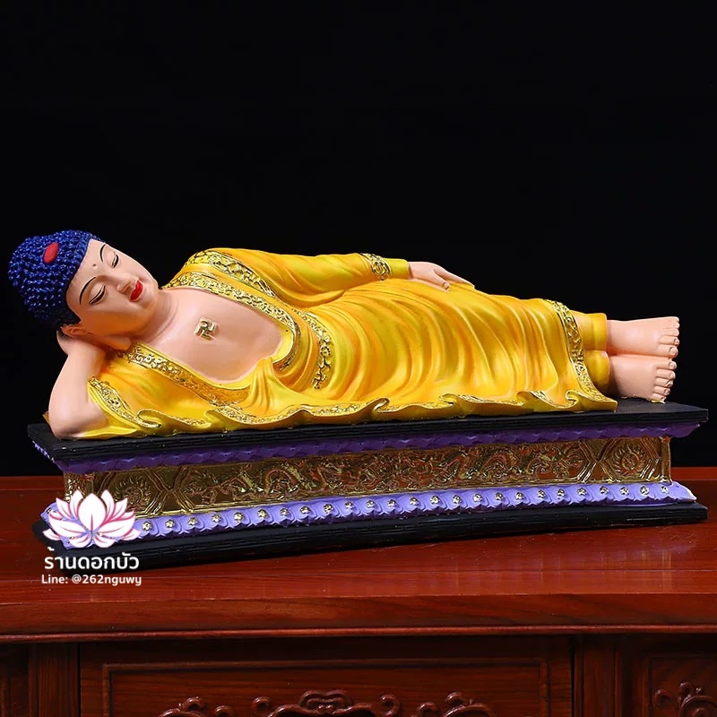 พระพุทธรูป พระพุทธเจ้า พระพุทธรูปปางไสยาสน์ พระพุทธรูปปางนอน งานเรซิ่น ขนาด 46 cm.