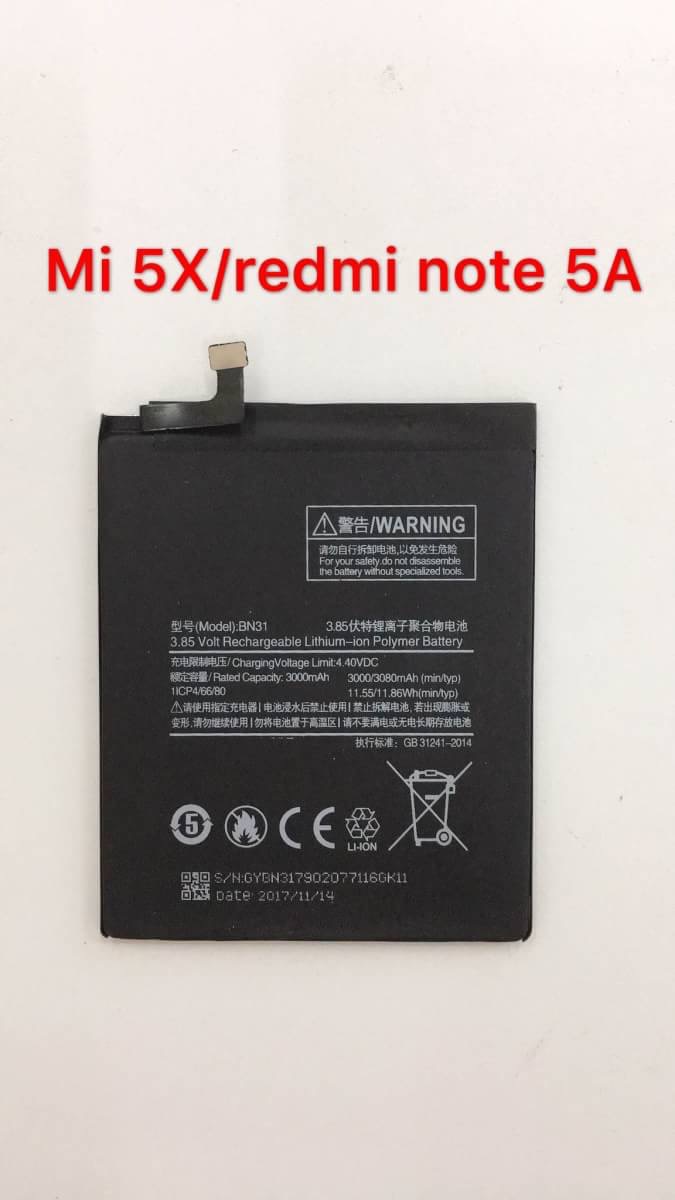 ราคาแบตเตอรี่ Mi 5x/Redmi note 5A