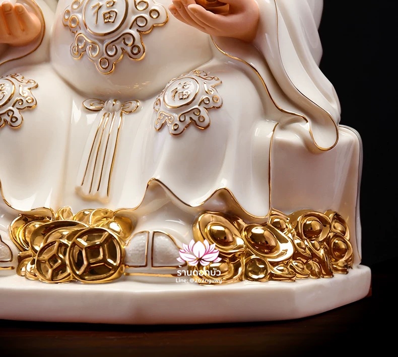 แปะกงแปะม่า ปุนเถ้ากงปุนเถ้าม่า เทพเจ้าที่ตี่จู้เอี๊ยะ ปางประทับนั่งบนเงินทอง ขนาด 12 นิ้ว