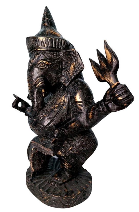 พิฆเนศไม้สัก ทำสี สูง 30cm