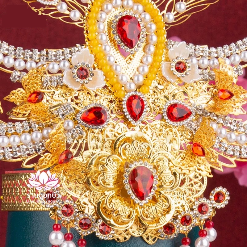 หมวกเทพเจ้าฝ่ายหญิง หมวกเทพนารี หมวกเทวนารี หมวกพระโพธิสัตว์กวนอิม หมวกพระจีน หมวกกิมซิ้น