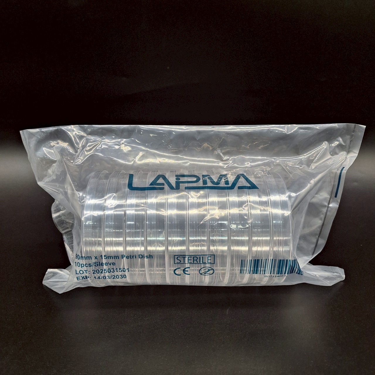 จานเพาะเชื้อ Petri dish ขนาด 90x15 mm / 60x15 mm. / 150x15 mm , พลาสติก LAPMA (ขายยกลัง)