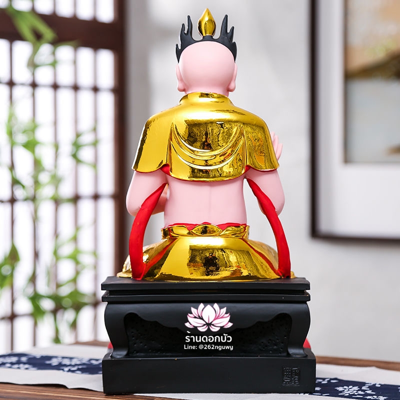 ไต่สือเอี๊ย พ้อต่อกง กวนอิมไต่ซือ เทพเจ้าสายนรก ปางนั่ง งานเรซิ่น ขนาด 16/26 นิ้ว