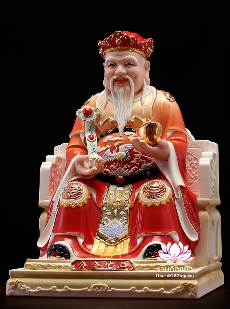 แปะกงแปะม่า ปุนเถ้ากงปุนเถ้าม่า เทพเจ้าที่ตี่จู้เอี๊ยะ ปางประทับนั่งบัลลังก์ ขนาด 14 นิ้ว
