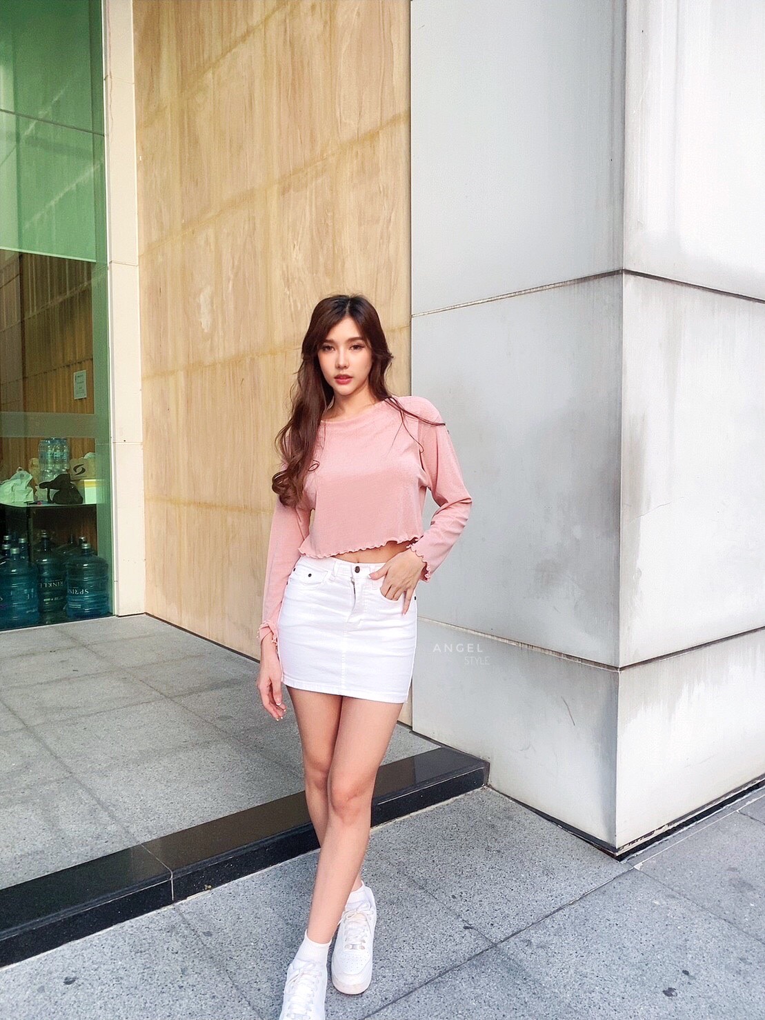 ครอปหยักแขนยาว