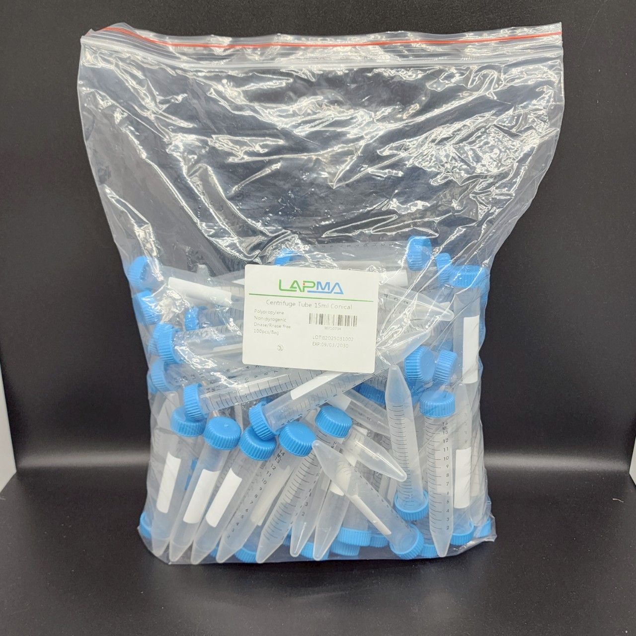 (ขายยกลัง) 15ml Centrifuge Tube ,E.O.Sterile, หลอดทดลองขนาด15ml ปราศจากเชื้อ 100ชิ้น/แพ็ค , 20แพ็ค/กล่อง