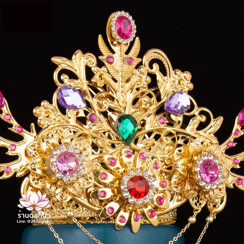 หมวกเทพเจ้าฝ่ายหญิง หมวกเทพนารี หมวกเทวนารี หมวกเจ้าแม่ หมวกพระหญิง หมวกกิมซิ้น หมวกพระจีน