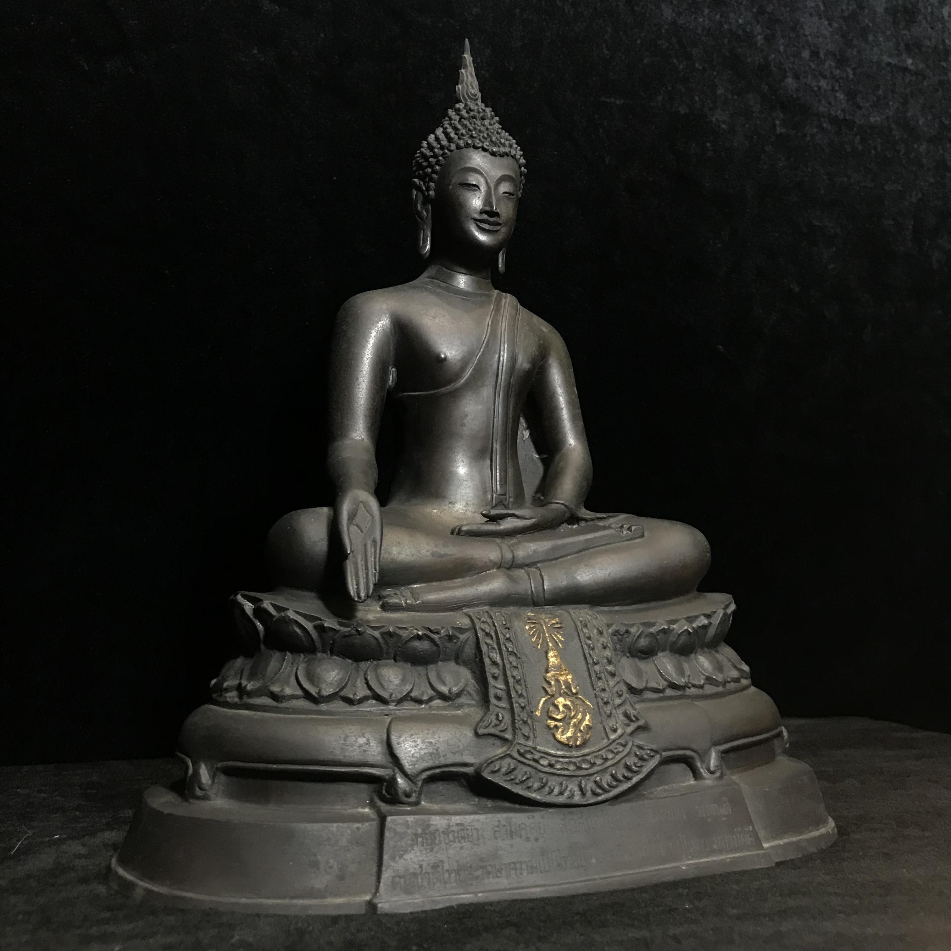 พระพุทธรูปบูชา ภปร. วัดบวรนิเวศวิหาร ปี2508 บล็อกดินไทย หน้าตัก5นิ้ว(ที่สุดของพระบูชา ภปร วัดบวร)