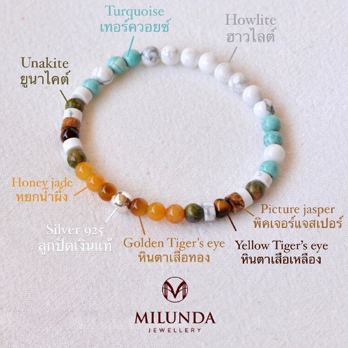 กำไลหินเสริมทรัพย์มั่งคั่ง สำหรับผู้ที่เกิดวันพุธมี 6 แบบ