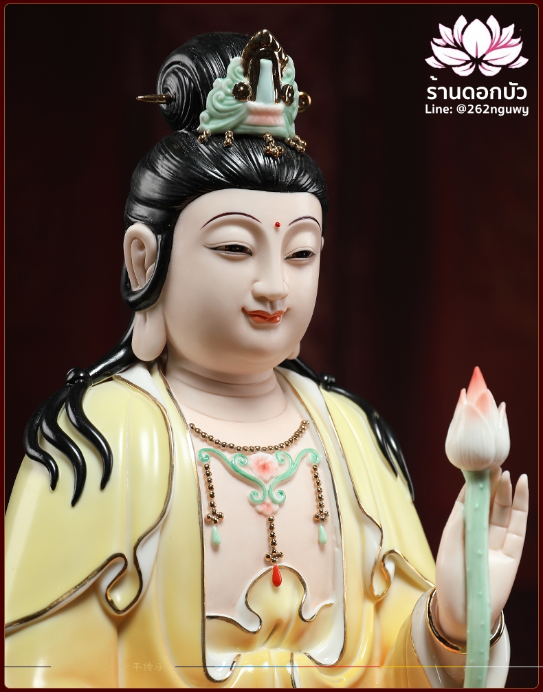 พระพุทธเจ้า (พระยูไล) พระโพธิสัตว์กวนอิม (กวนอิมผ่อสัก) พระมหาสถามปราปต์โพธิสัตว์ (ไต่ซีจี่ผ่อสัก) ขนาด 14 นิ้ว
