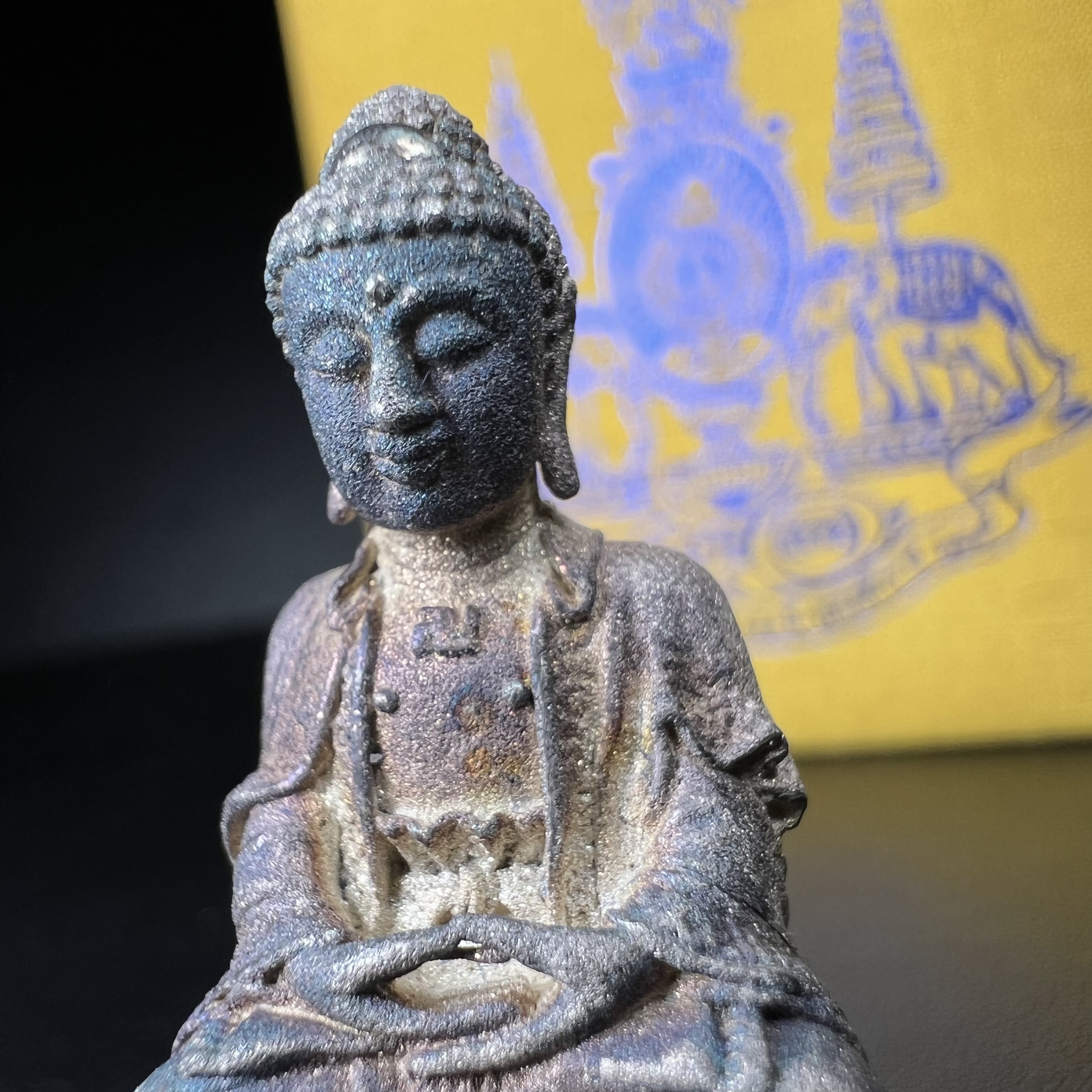 พระกริ่งจีน "ต้าเยิ่นถะ" รุ่น กาญจนาภิเษกครองราชย์ 50 ปี วัดบวรนิเวศวิหาร ปี2538 เนื้อเงิน(ผิวเดิมกลับดำขึ้นสีรุ้งเข้มขลังงดงามธรรมชาติสร้างสรรค์สภาพสวยเดิมพร้อมกล่องบรรจุเดิม ตอกโค๊ดหมายเลขกำกับ)(คัดสภาพสวยเดิมพิธีใหญ่พุทธศิลป์งดงาม)1ใน6001องค์