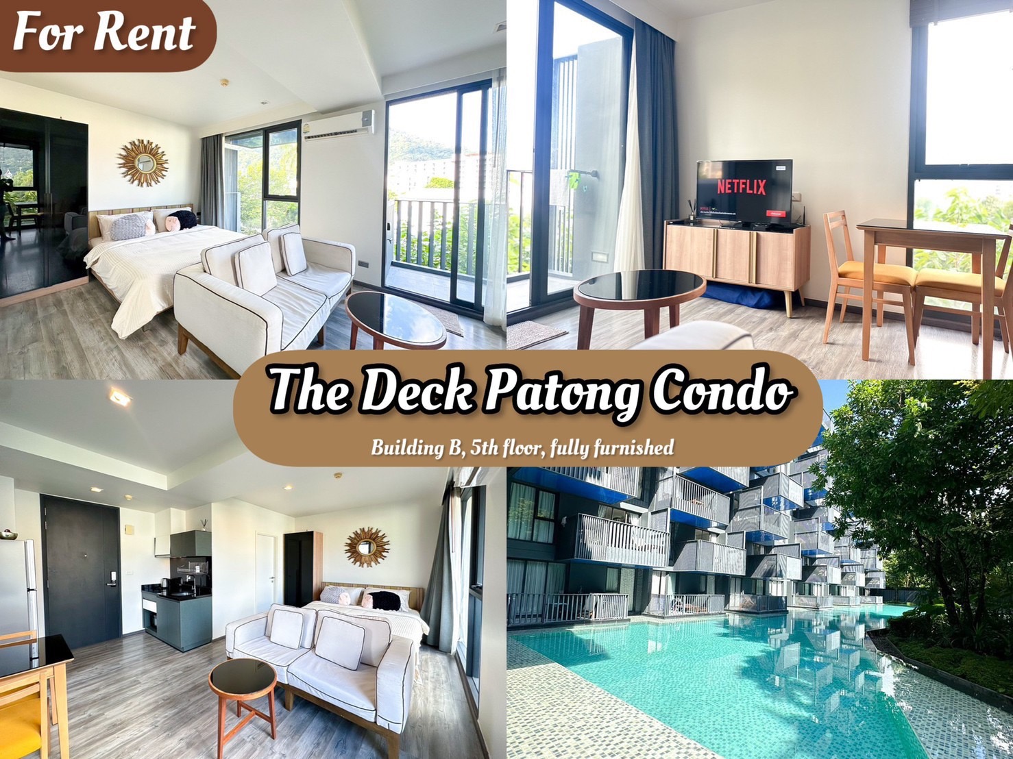 For Rent : Patong, The Deck Condominium, 1 Bedroom 1 Bathroom, 5th flr.