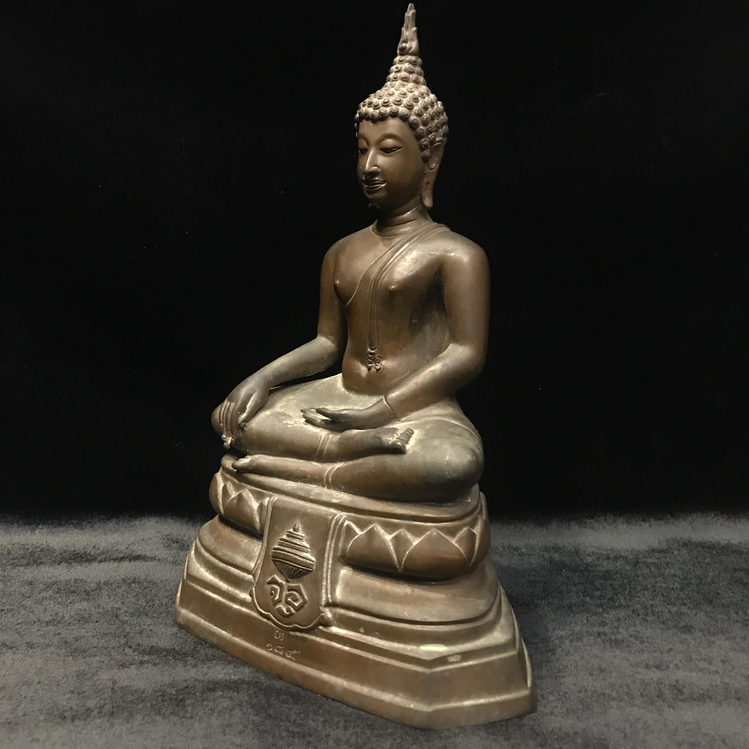 พระพุทธรูปบูชาวชิรมงกุฏ(อักษรย่อ จอุ)วัดมกุฏกษัตริยาราม ปี2511 หน้าตัก 5นิ้ว