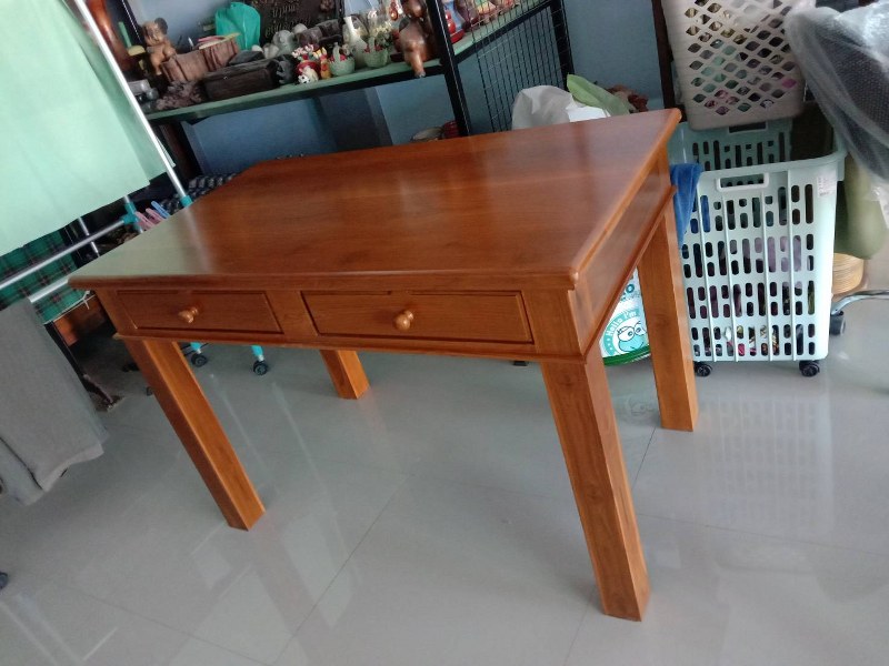 โต๊ะทำงานไม้สัก ขาตรง 1.2 เมตร