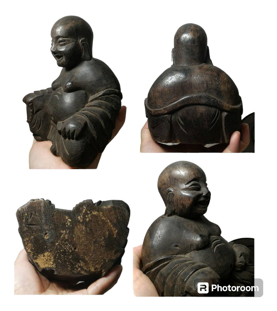 สังกัจจายน์จีน พระเมตไตรยไม้แกะเก่า-BPT023-